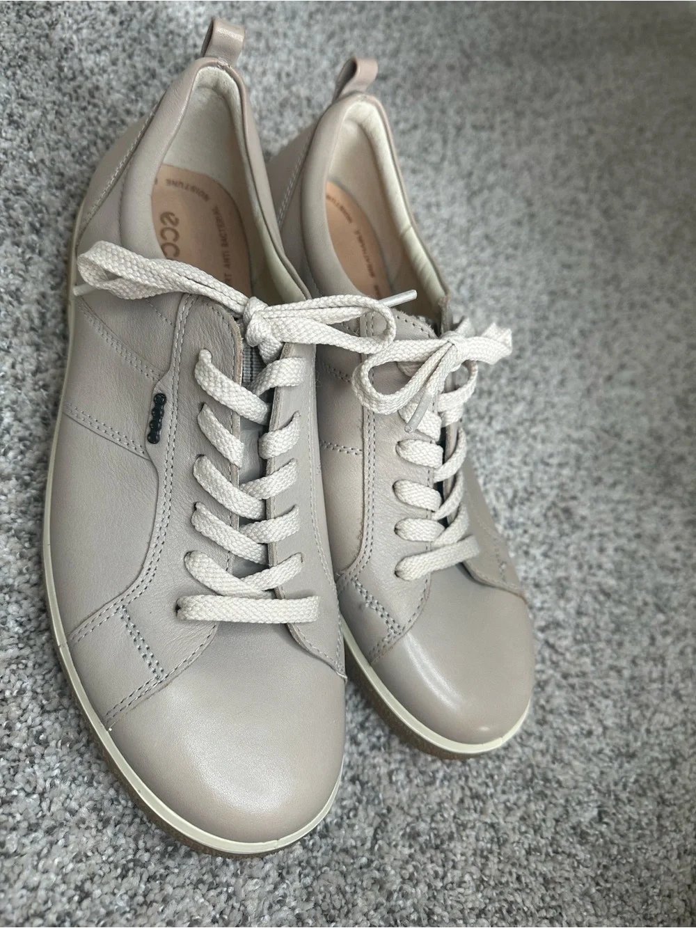 Ecco Women's Lace-Up Sneakers in Light Taupe
